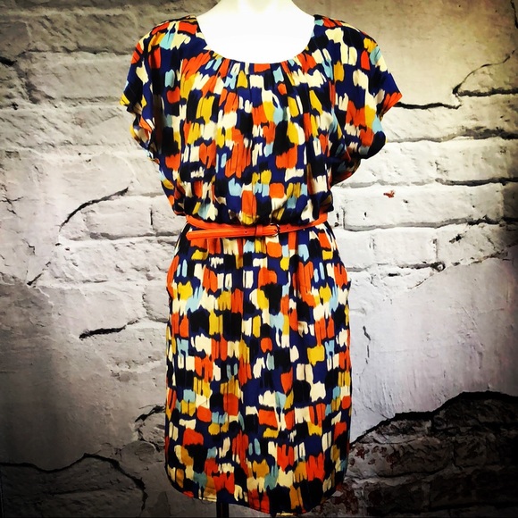 AB Studio watercolor dress pockets - Picture 2 of 8